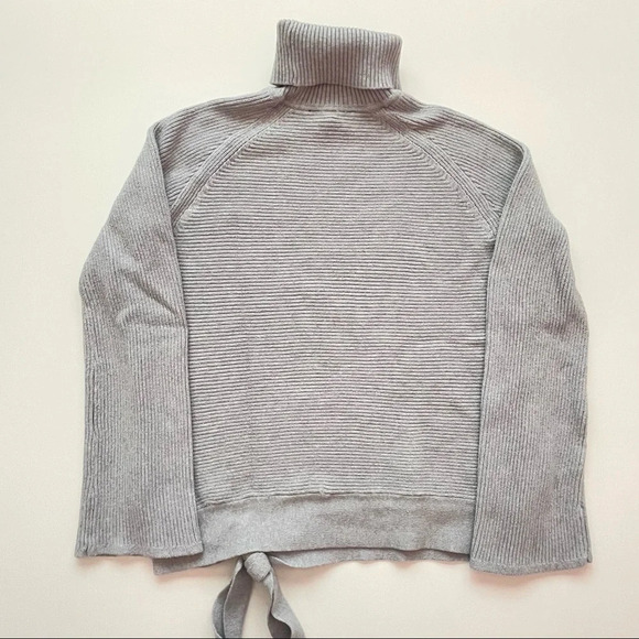 Simply Vera Vera Wang Women’s Side-Tie Ribbed Turtleneck Fall Winter Sweater - Picture 3 of 9